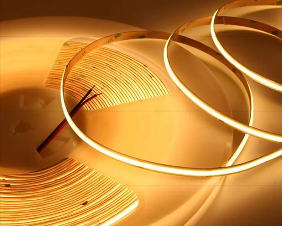 Strip light along a hidden edge